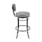 Armen Living Rees Swivel Counter or Bar Stool in Black Finish with Gray Faux Leather 840254333628 - alternate 6